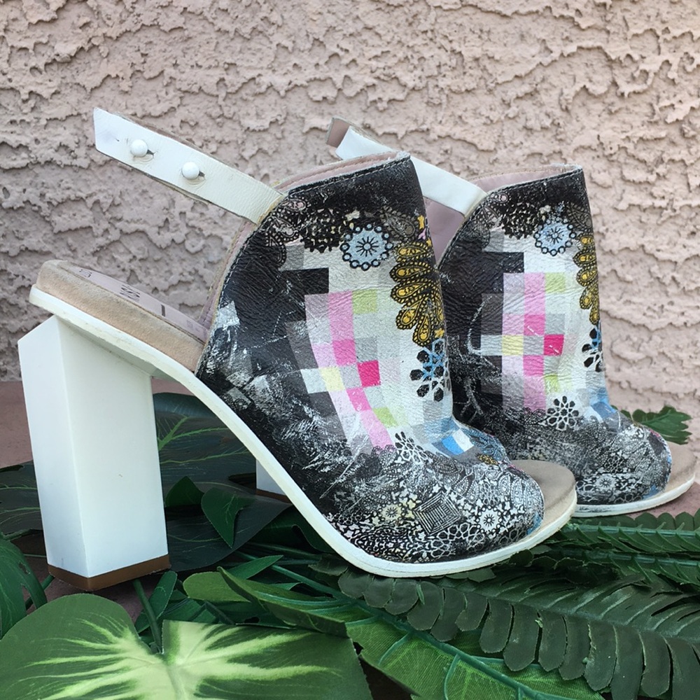 ALDO-funky multicolored chunky heels!